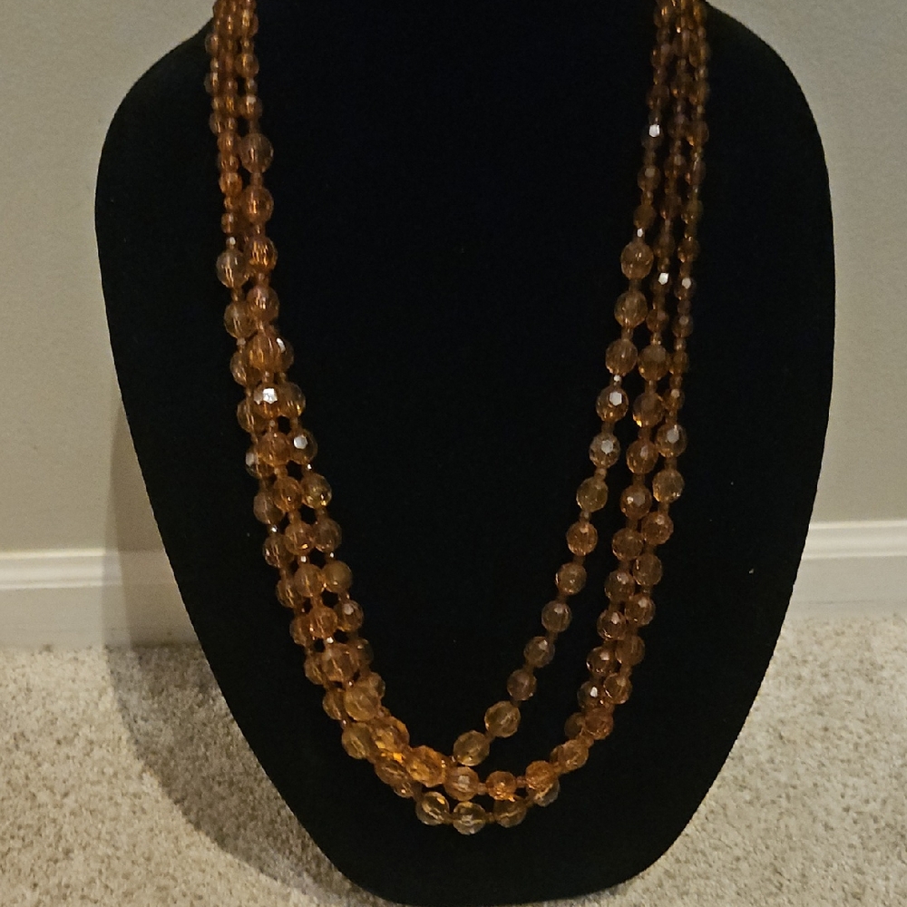 Elegant Brown Beaded Necklace
